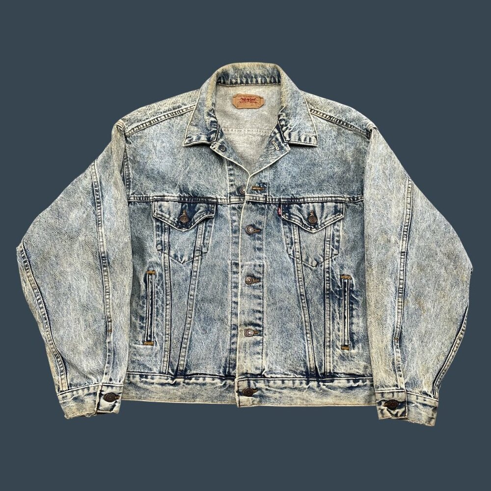 VTG Levi's Trucker Jean Jacket 70507-0219 Mens XL Acid Wash USA Streetwear 90s